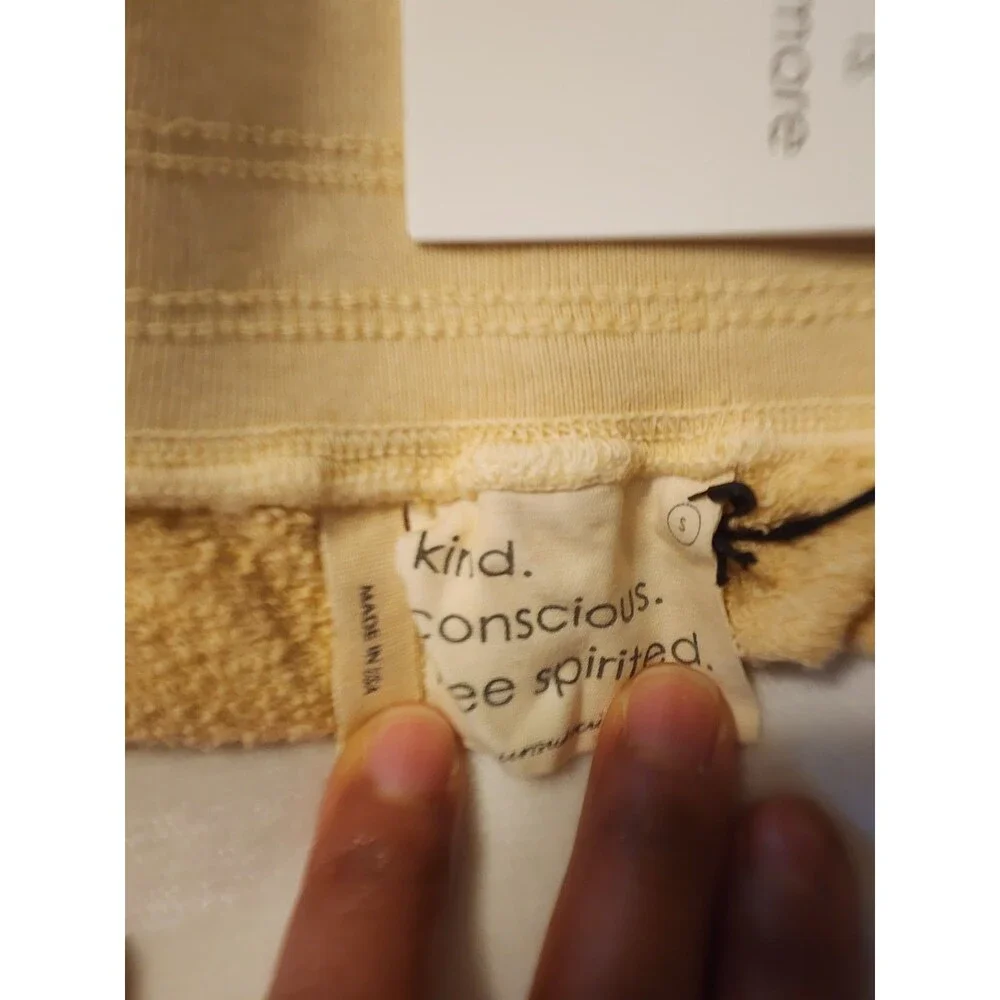 Unsubscribed Cotton Joggers Womens Small Yellow Sustainable Drawcord USA Made